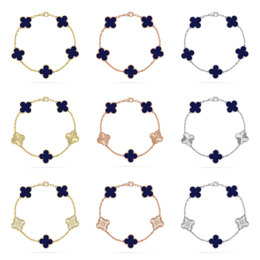 [⭐Aura]CLOVER 5 MOTIF LAPIS LAZULI BRACELET COLLECTION