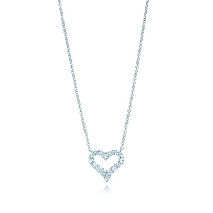 [Spark Jewels]HEART-SHAPED DIAMOND NECKLACE