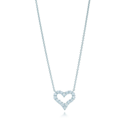 [Spark Jewels]HEART-SHAPED DIAMOND NECKLACE