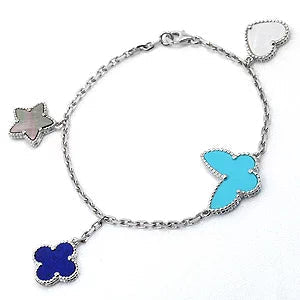 [⭐Aura]LUCKY SPRING SILVER BRACELET 4 MOTIF