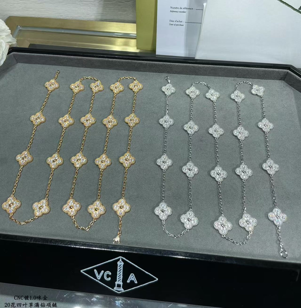 [Spark]CLOVER 20 MOTIFS FULL-DIAMOND NECKLACE