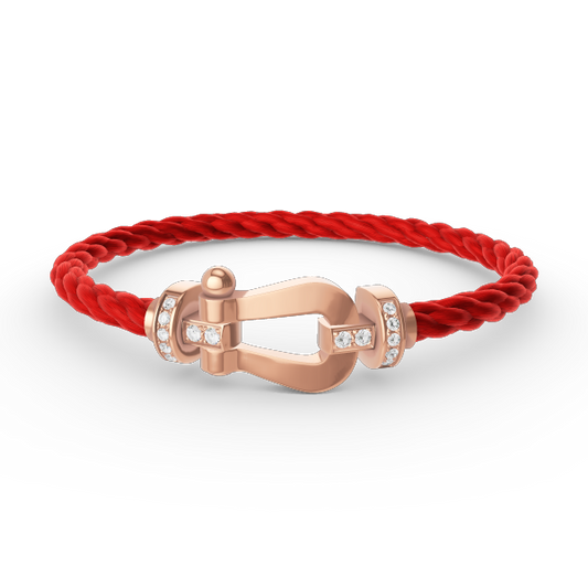 [⭐Aura]FORCE LARGE HORSESHOE HALF DIAMOND BRACELET ROSE GOLD