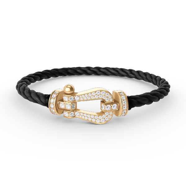 [⭐Spark]FORCE LARGE HORSESHOE FULL DIAMOND BRACELET GOLD