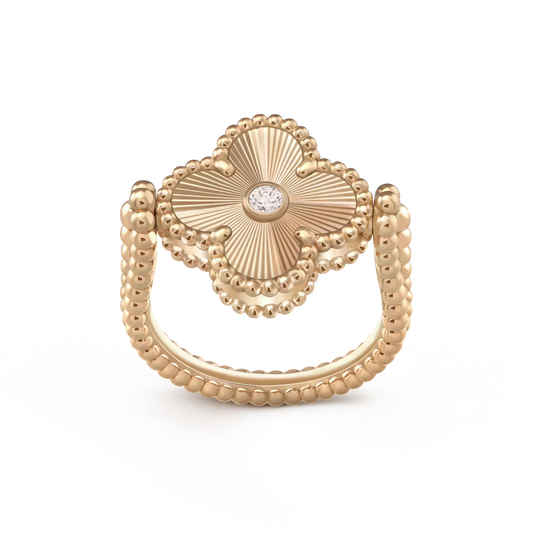 [⭐Aura]CLOVER RIVERSIBLE ROSE GOLD RING