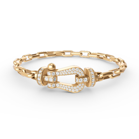 [⭐Aura]FORCE LARGE HORSESHOE CLASP  METAL BRACELET