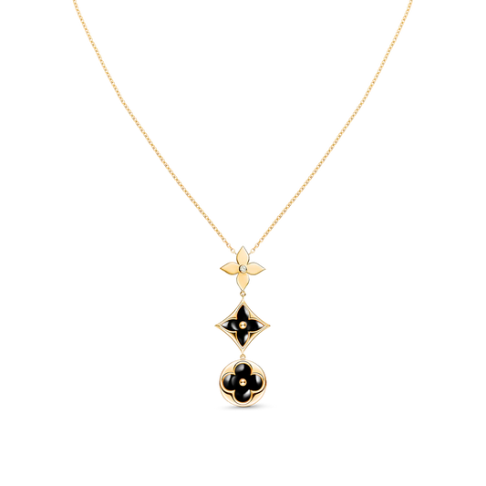 [⭐Aura]STAR AND SUN ONYX PINK GOLD NECKLACE