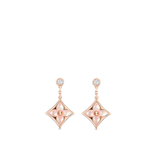 [⭐Aura]DOUBLE STAR PINK GOLD MOP DROP EARRINGS