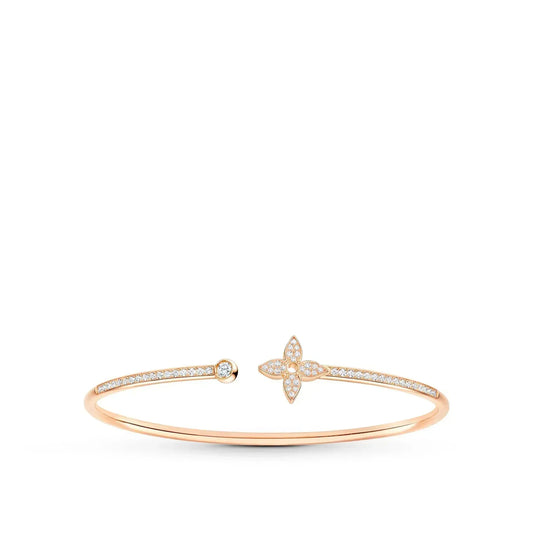 [⭐Aura]IDYLLE PINK GOLD OPEN BRACELET DIAMOND PAVED