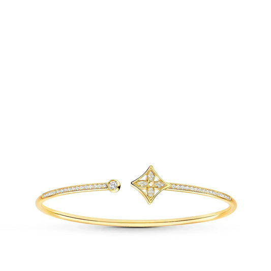 [⭐Aura]IDYLLE GOLD OPEN BRACELET DIAMOND PAVED