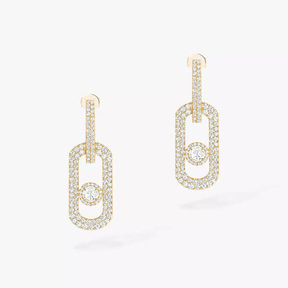 [⭐Aura]So Move XL Pave_-Set Diamond Pendant Earrings