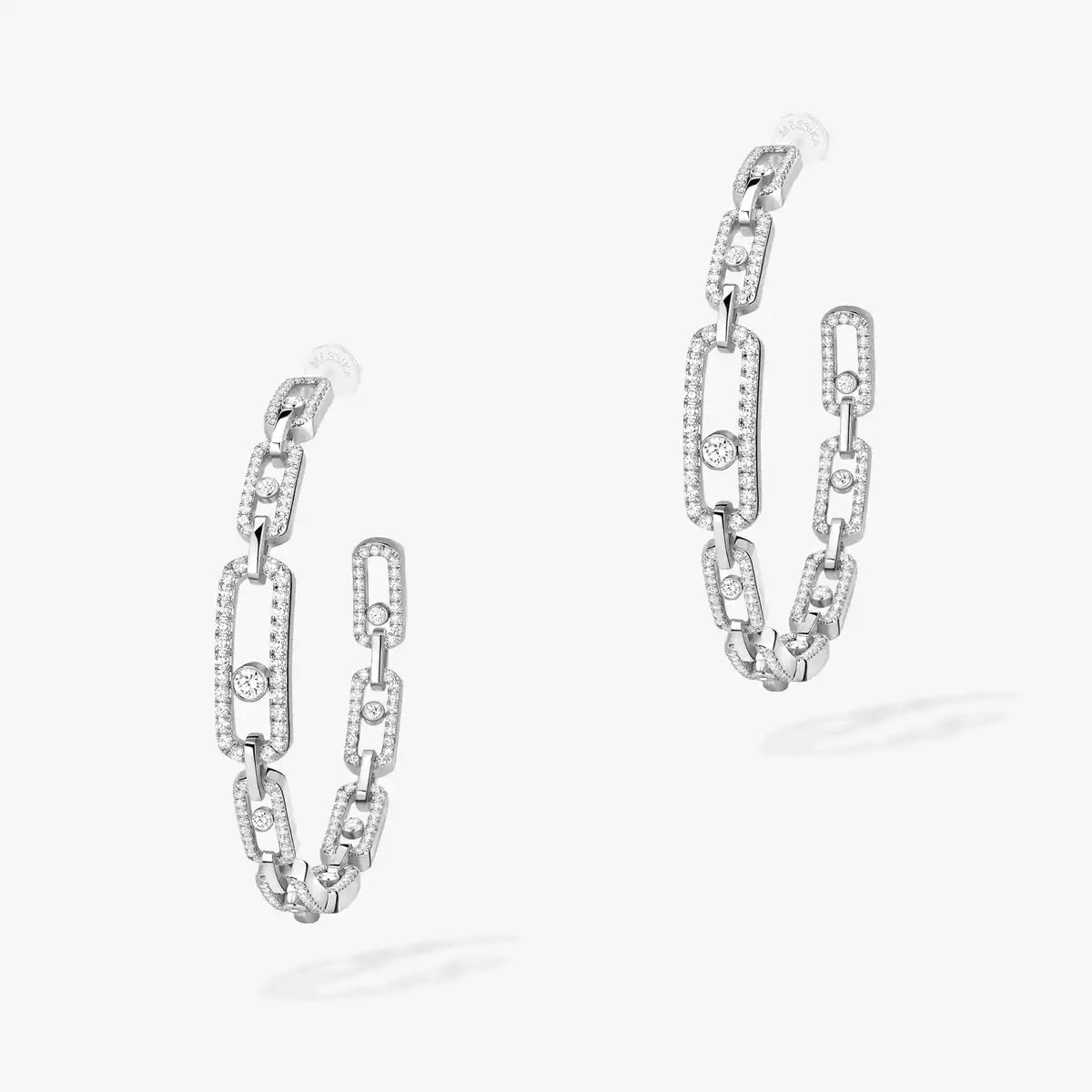 [[⭐Aura]Move Link Diamond Hoop Earrings