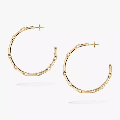 [[⭐Aura]Move Link Diamond Hoop Earrings