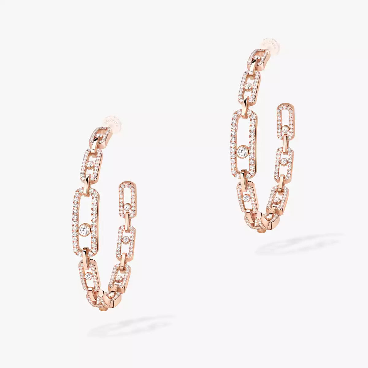 [[⭐Aura]Move Link Diamond Hoop Earrings