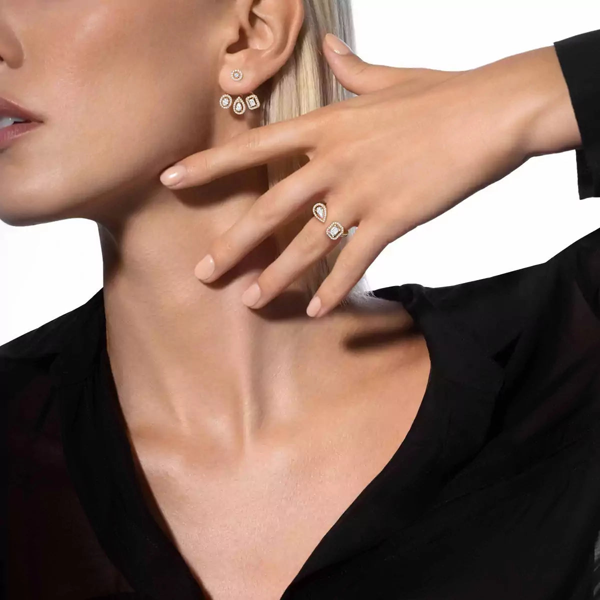 [⭐Aura] My Twin Trio  Diamond Earrings