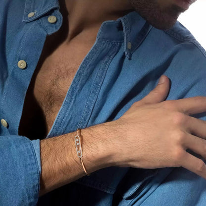 [⭐Aura]Move Pavé Diamond Bangle Bracelet M
