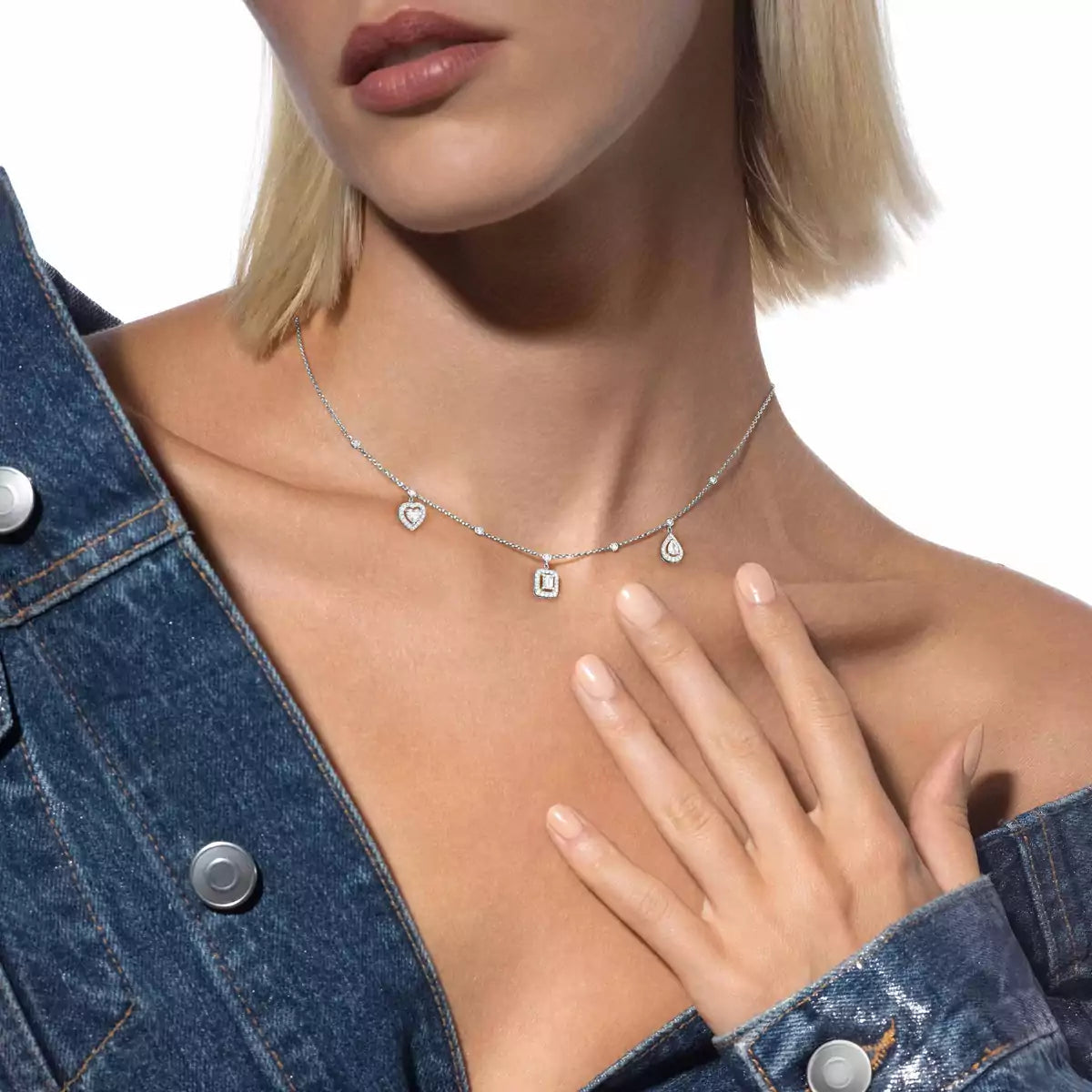 [⭐Aura]My Twin Diamond Necklace in Silver