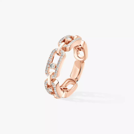 [⭐Aura]Move Link Pave_-Set Diamond Ring in Gold