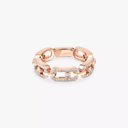 [⭐Aura]Move Link Pave_-Set Diamond Ring in Gold