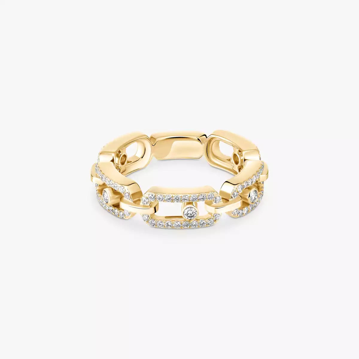 [⭐Aura]Move Link Pave_-Set Diamond Ring in Gold