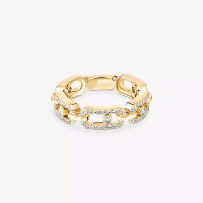 [⭐Aura]Move Link Pave_-Set Diamond Ring in Gold