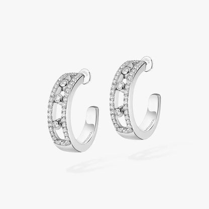 [⭐Aura]Diamond Pave_ Hoop Earrings Move