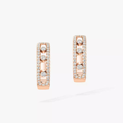 [⭐Aura]Diamond Pave_ Hoop Earrings Move