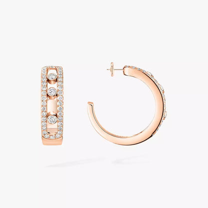 [⭐Aura]Diamond Pave_ Hoop Earrings Move