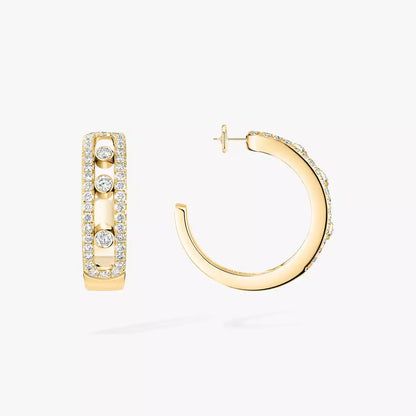 [⭐Aura]Diamond Pave_ Hoop Earrings Move