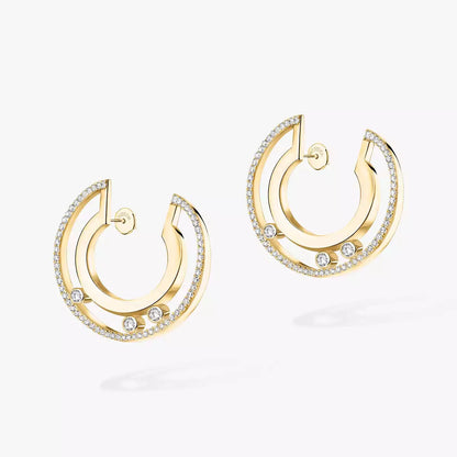 [⭐Aura]Move Romane Small Diamond Hoop Earrings