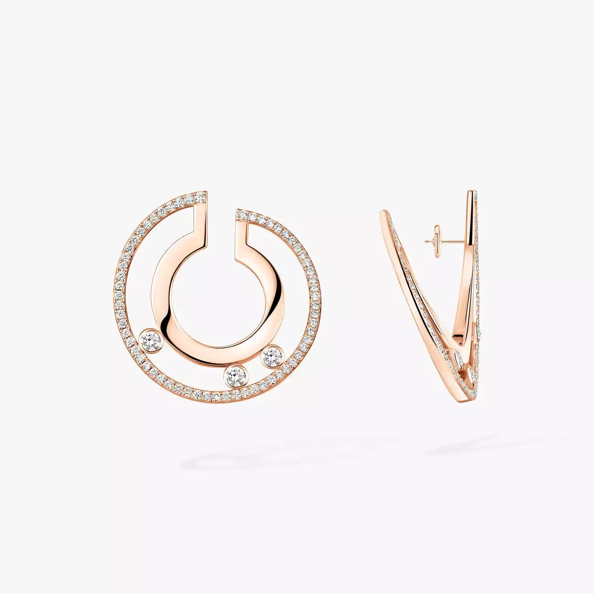 [⭐Aura]Move Romane Small Diamond Hoop Earrings