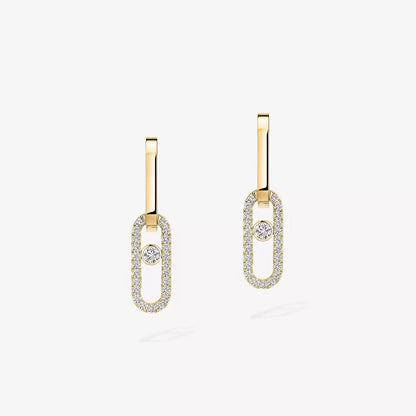[⭐Aura]Move Link Diamond Earrings