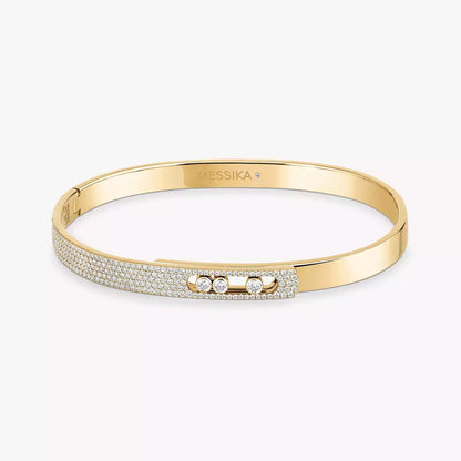 [⭐Aura]Move Noa Rose Gold Pavé Diamond Bangle Bracelet