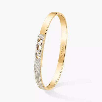 [⭐Aura]Move Noa Rose Gold Pavé Diamond Bangle Bracelet