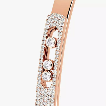 [⭐Aura]Move Noa Rose Gold Pavé Diamond Bangle Bracelet