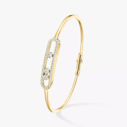 [⭐Aura]Move Pavé Diamond Bangle Bracelet M