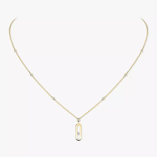 [⭐Aura] Move Uno Gold Diamond Long Necklace