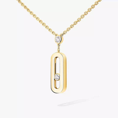 [⭐Aura] Move Uno Gold Diamond Long Necklace