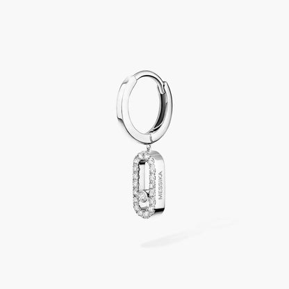 [⭐Aura]Move Uno Single Diamond Hoop Earring