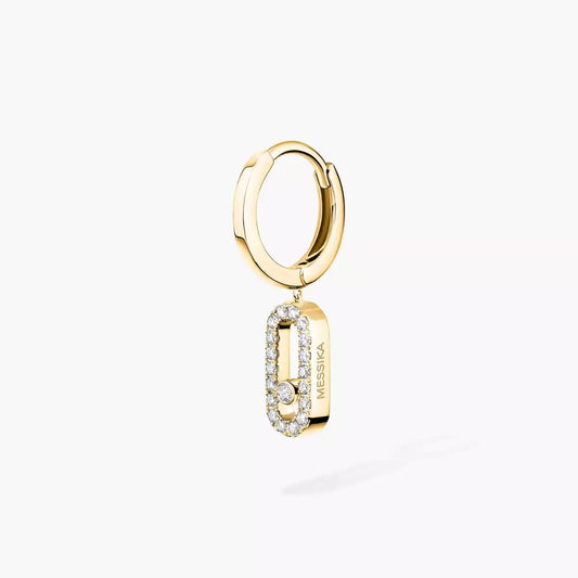 [⭐Aura]Move Uno Single Diamond Hoop Earring