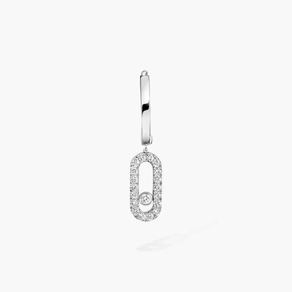 [⭐Aura]Move Uno Single Diamond Hoop Earring
