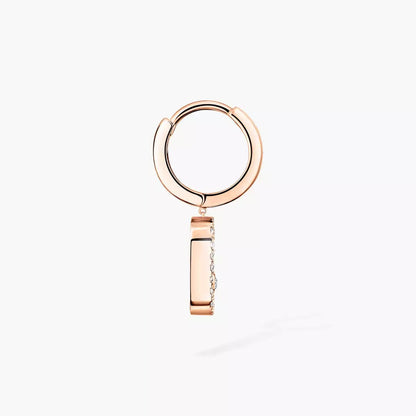 [⭐Aura]Move Uno Single Diamond Hoop Earring