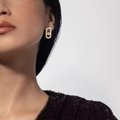 [⭐Aura]So Move Pave_-Set Diamond Earrings in Silver