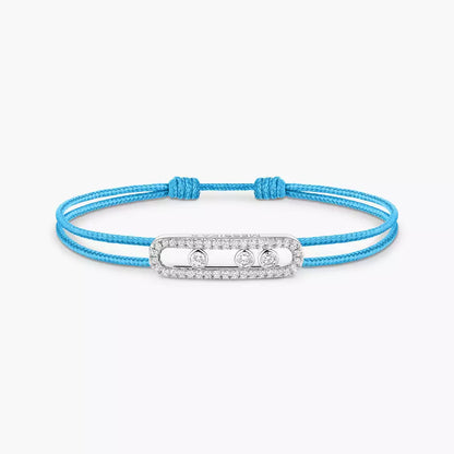 [⭐Aura]Messika Care(s) pink cord pavé bracelet