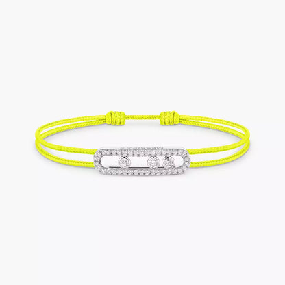 [⭐Aura]Messika Care(s) pink cord pavé bracelet