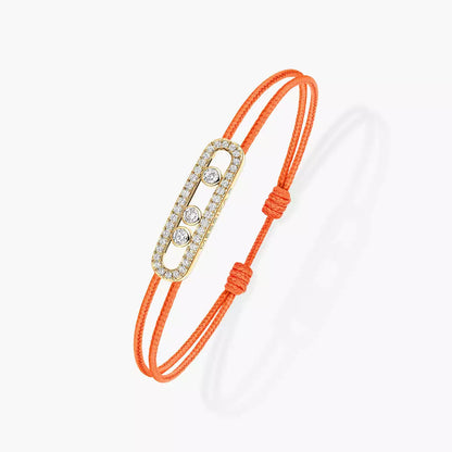 [⭐Aura]Messika Care(s) pink cord pavé bracelet