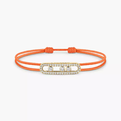 [⭐Aura]Messika Care(s) pink cord pavé bracelet