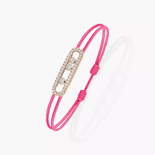 [⭐Aura]Messika Care(s) pink cord pavé bracelet