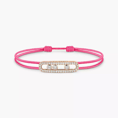 [⭐Aura]Messika Care(s) pink cord pavé bracelet