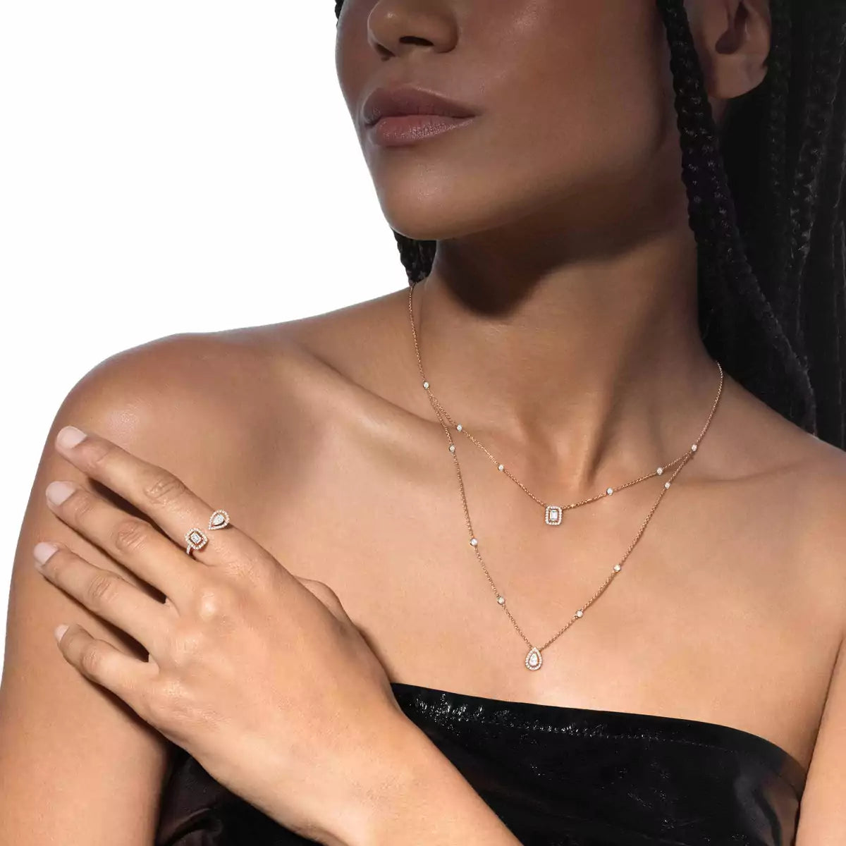 [⭐Aura]Diamond Necklace My Twin 2 Rows
