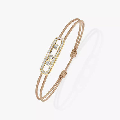 [⭐Aura]Messika Care(s) pink cord pavé bracelet